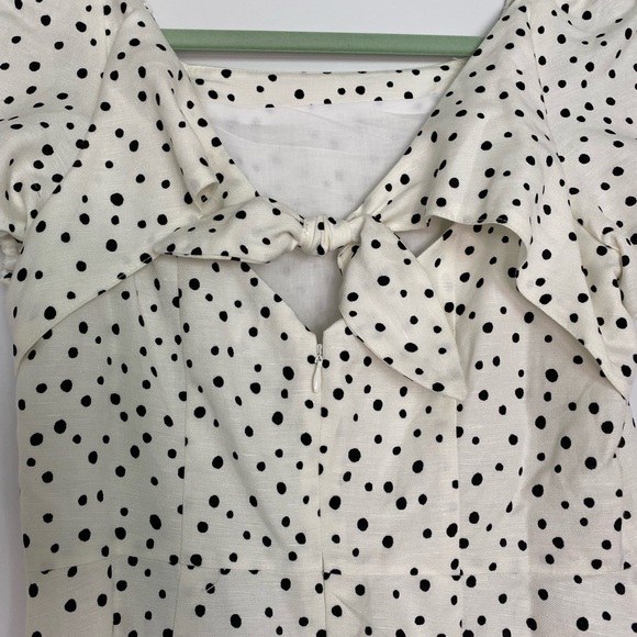LOFT Dotted Tie Back flare dress - Picture 3 of 8